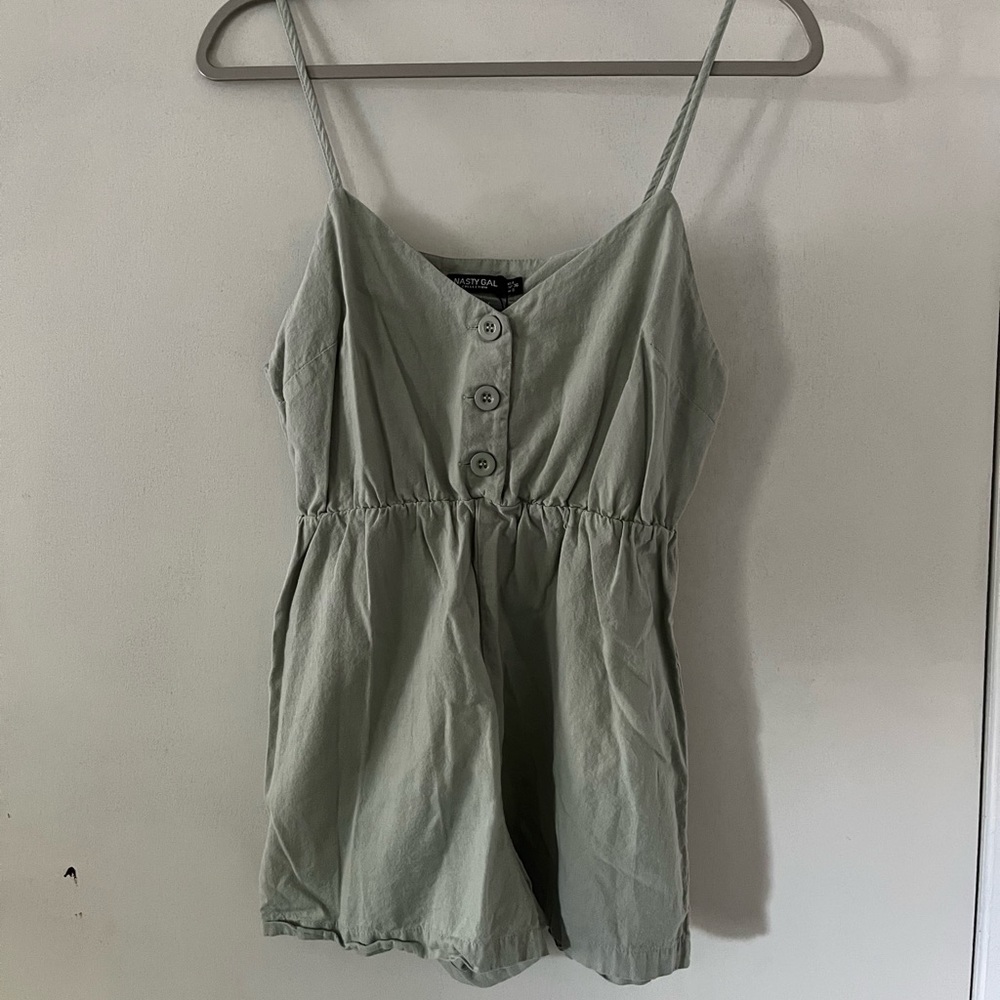 Nasty Gal hunter green romper, size small
